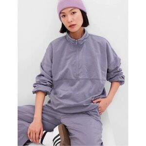 GAP Purple Fleece Lined 3/4 zip Pullover